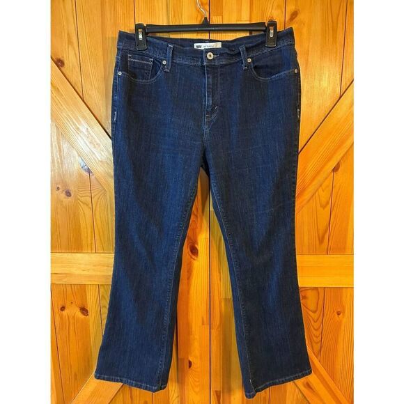 Levi's 515 Boot Cut Dark Wash Jeans Size 14S (8840) - Picture 1 of 9